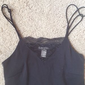 Grey/blue silk tank top